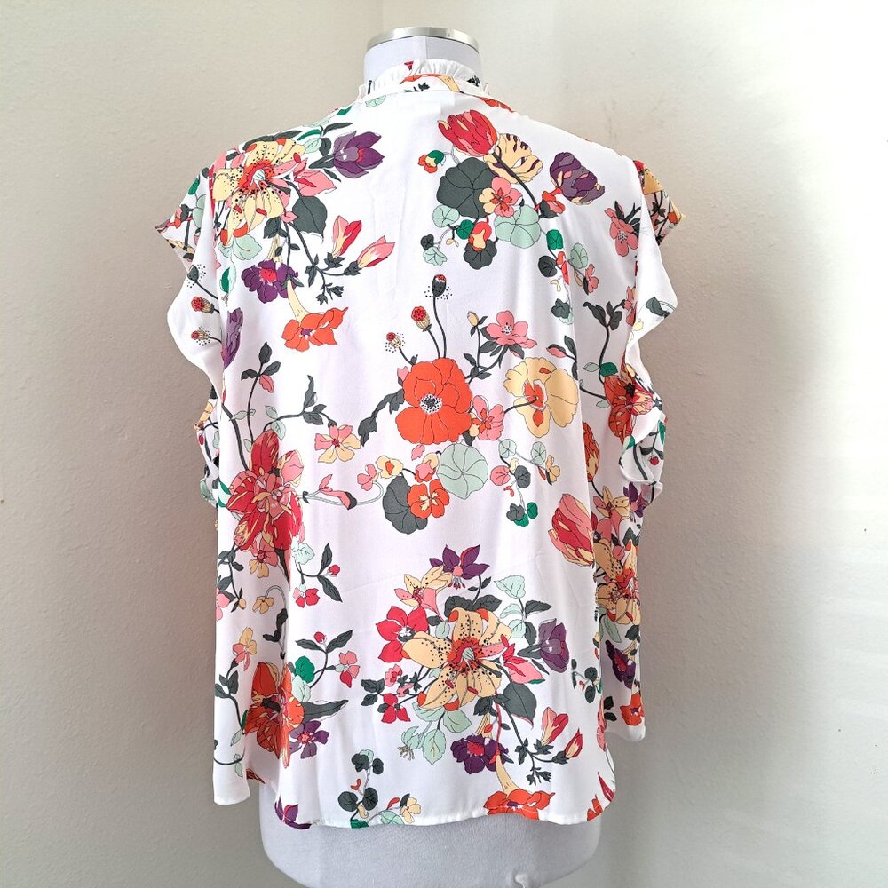 Liz Clairborne Women's Floral Cami Top Short Sleeve Size PXXL White Multic… - Picture 2 of 11